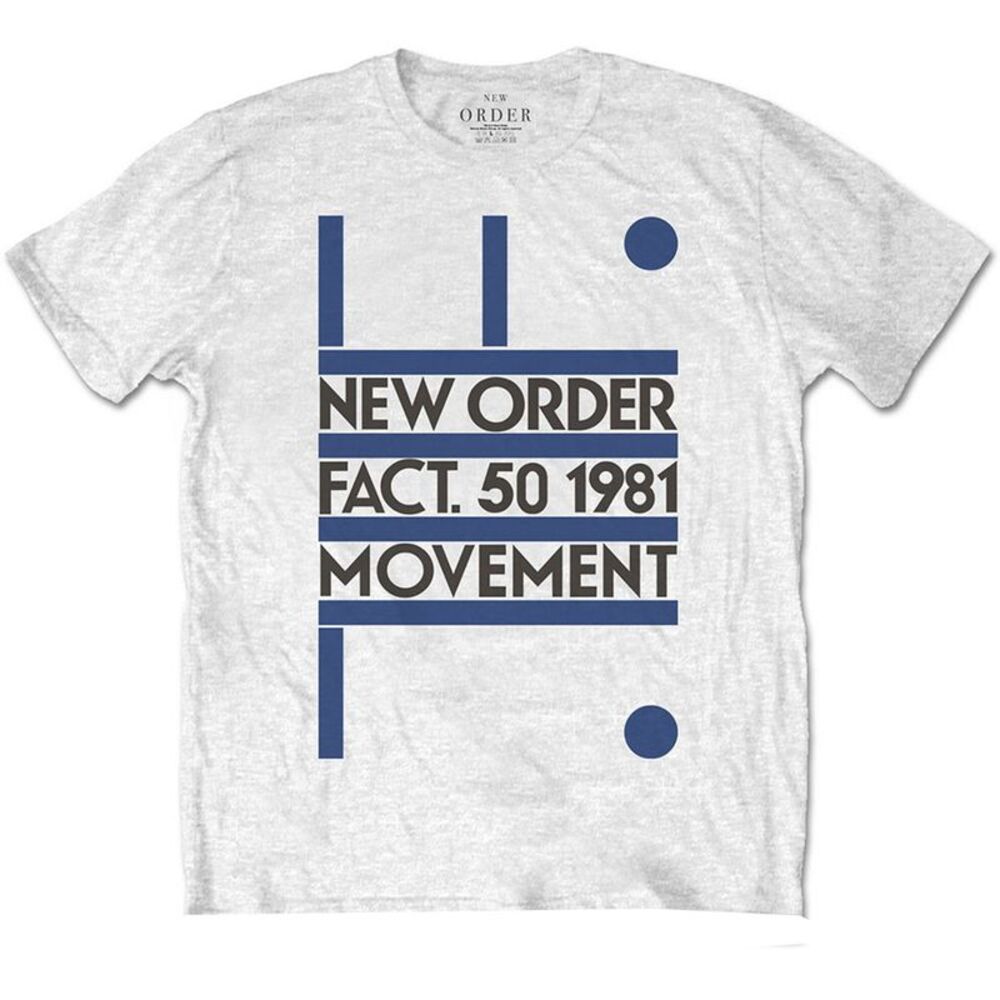 New Order Unisex Adult Movement Cotton T-Shirt / White
